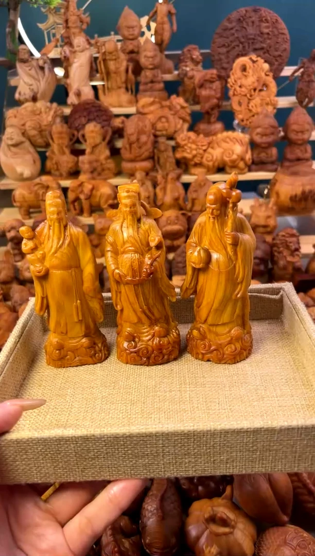 【闪购商品】崖柏大款福禄寿一套