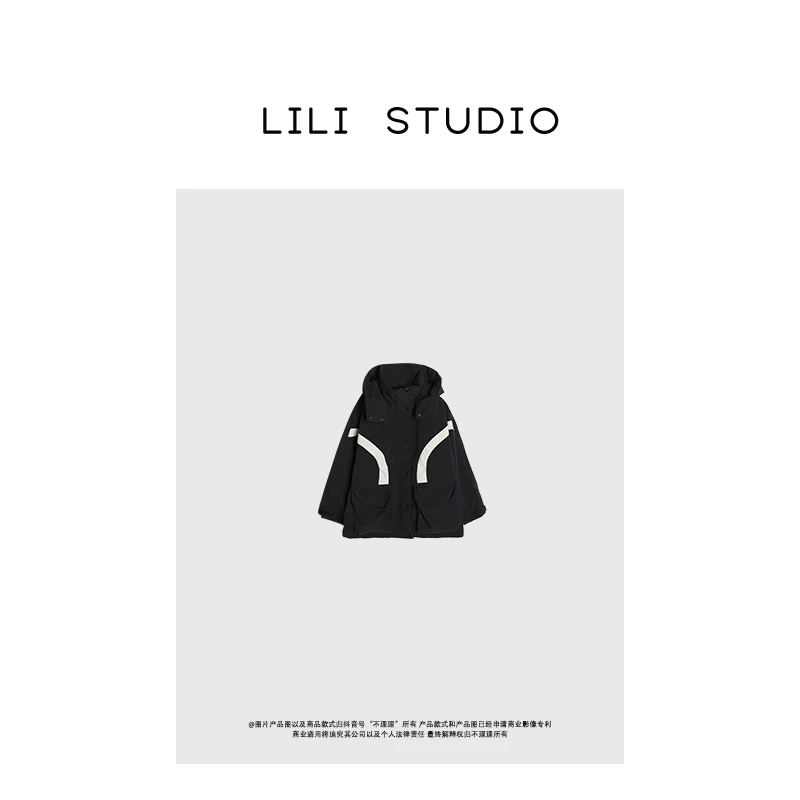 「冬日出行」不理理秋冬季新款连帽冲锋羽绒服女0001