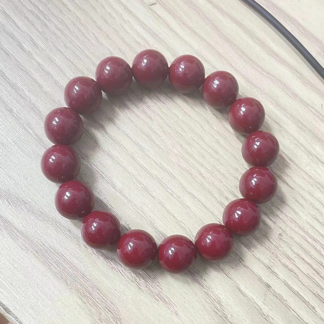 含辰砂工艺品（真品朱砂）手链紫金砂14MM大号1401