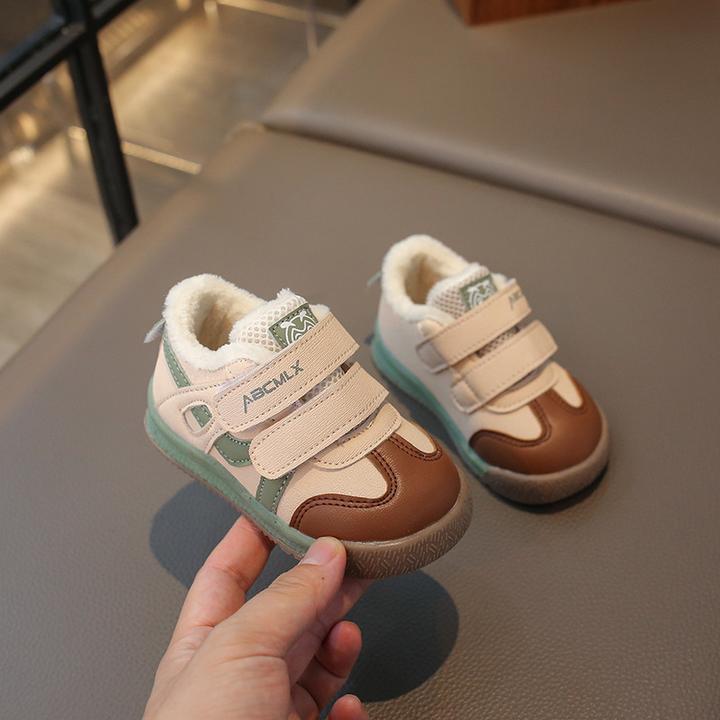 男宝宝童鞋婴幼儿加绒保暖学步鞋女宝宝轻便软底机能鞋儿童运动鞋