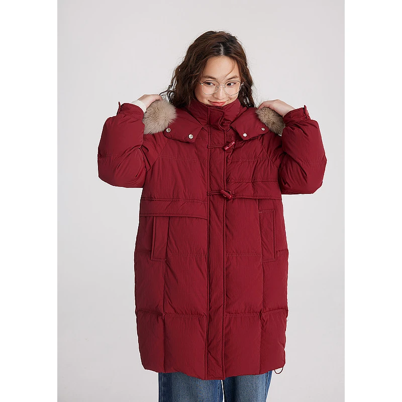 紫涵中长款加厚羽绒服女冬新款连帽Z3Z09JS003