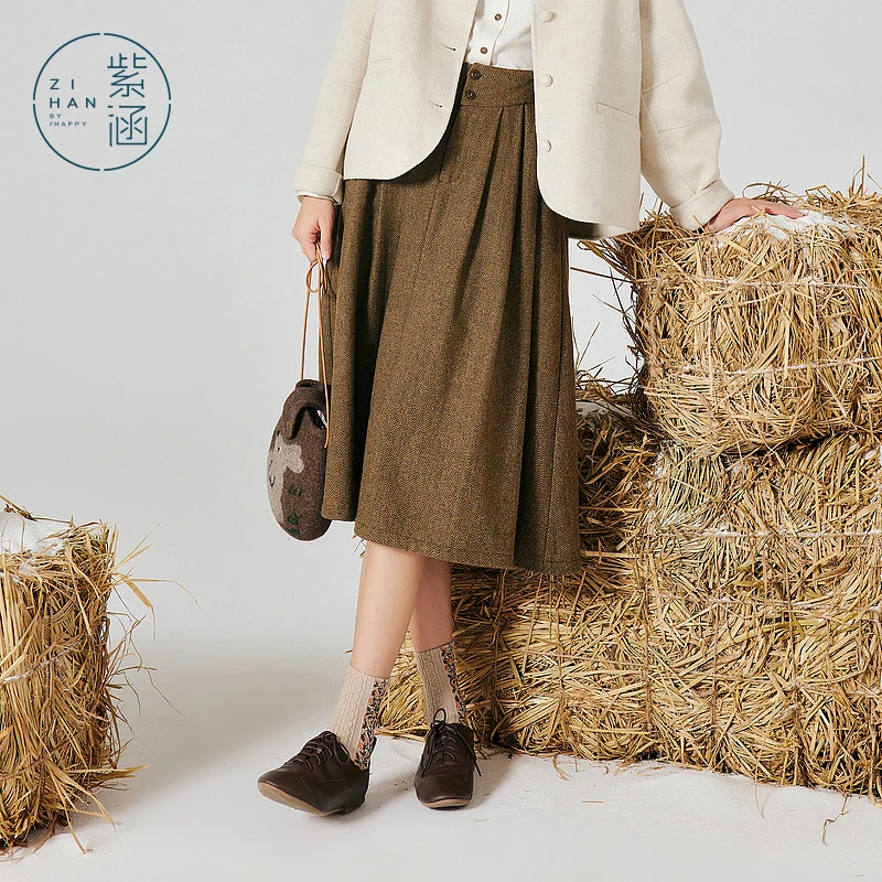 紫涵两穿式背带裙冬季新款可拆卸背带Z3Z10ZS607