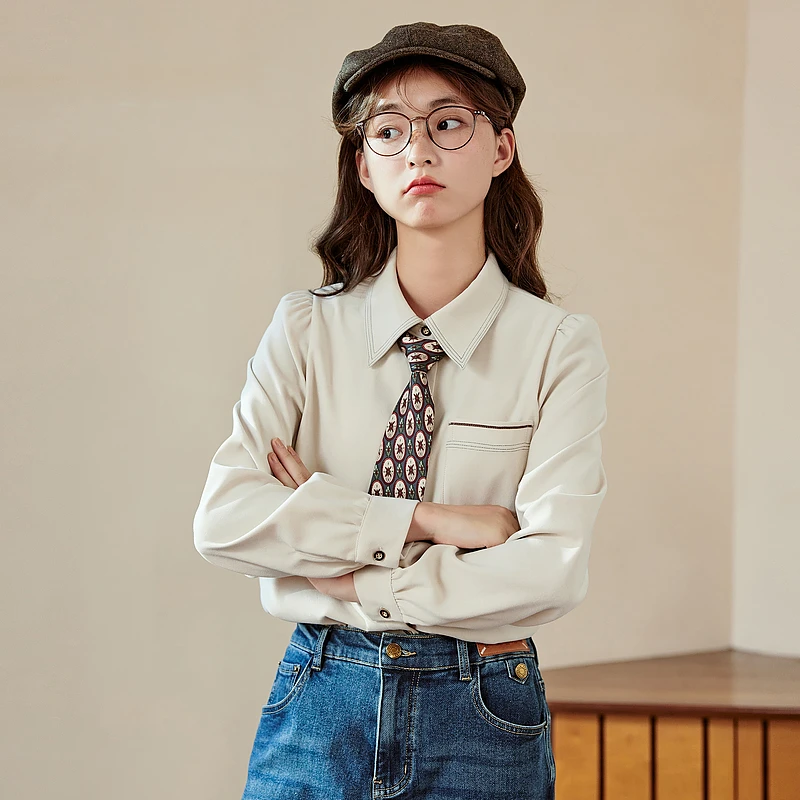 紫涵英伦风百搭衬衫女冬季新款Z3Z10BS267