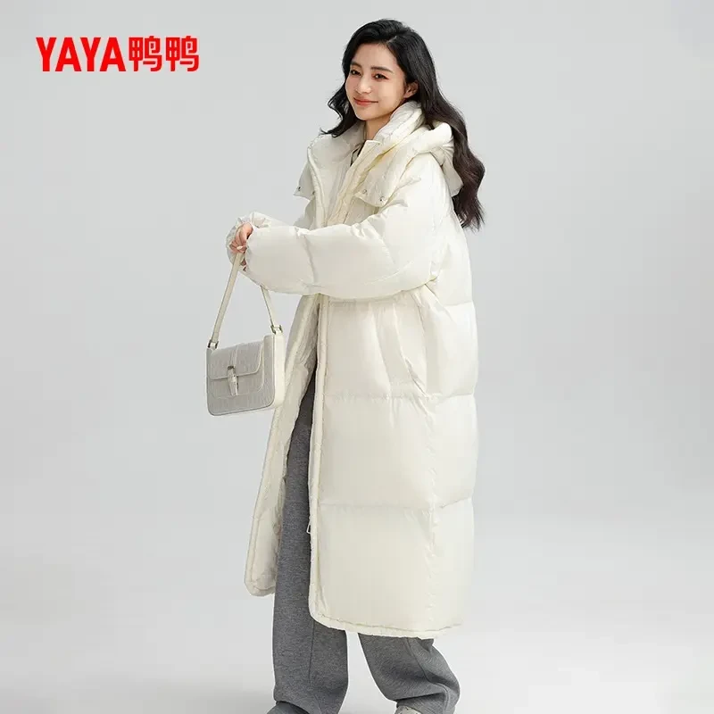 鸭鸭羽绒服女2024冬季新款中长款过膝时尚韩版百搭YE3B634681A
