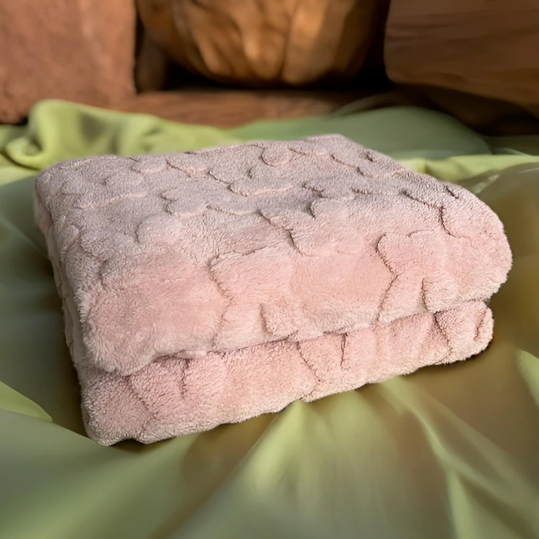 【粉兔子毯】200*230cm加厚双面床单毛毯休闲毯办公室空调毯