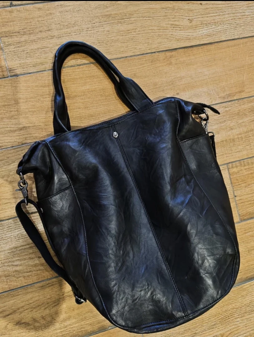 秋季大水缸 水桶托特大容量斜挎秋冬必备牛皮女包时尚百搭9158