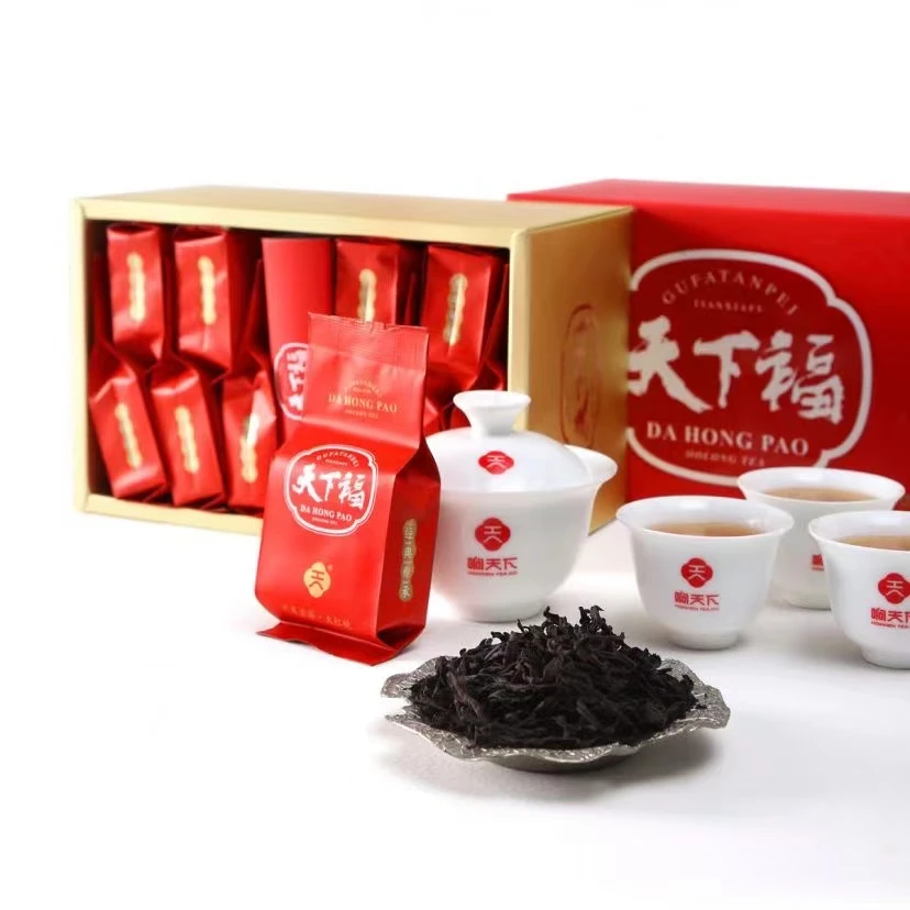 天下福大红袍礼盒装高端中足火岩韵水仙肉桂武夷山岩茶福建大红袍