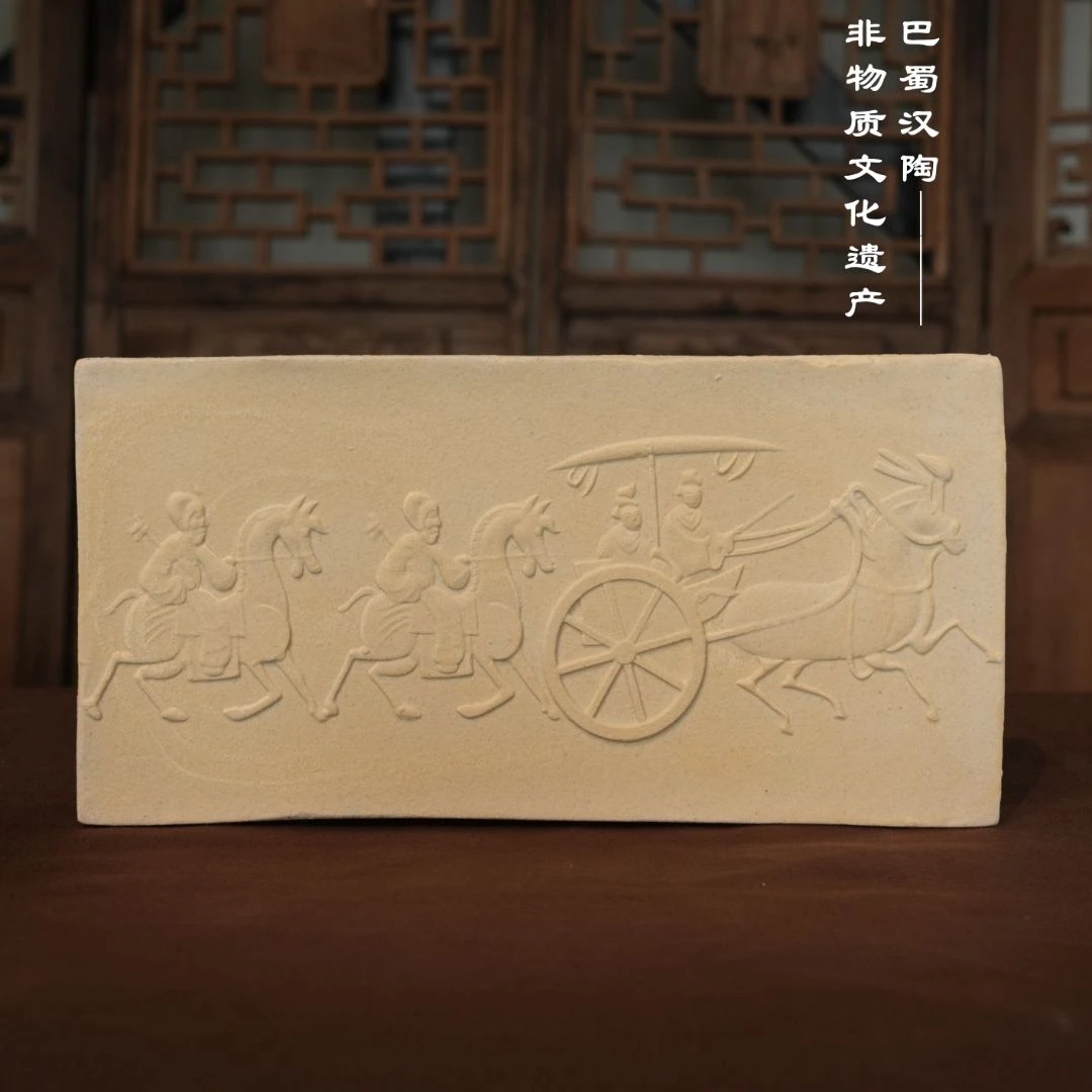 【车马出行图】汉陶高档茶具储水干泡台茶盘高颜值干泡台吸水茶盘