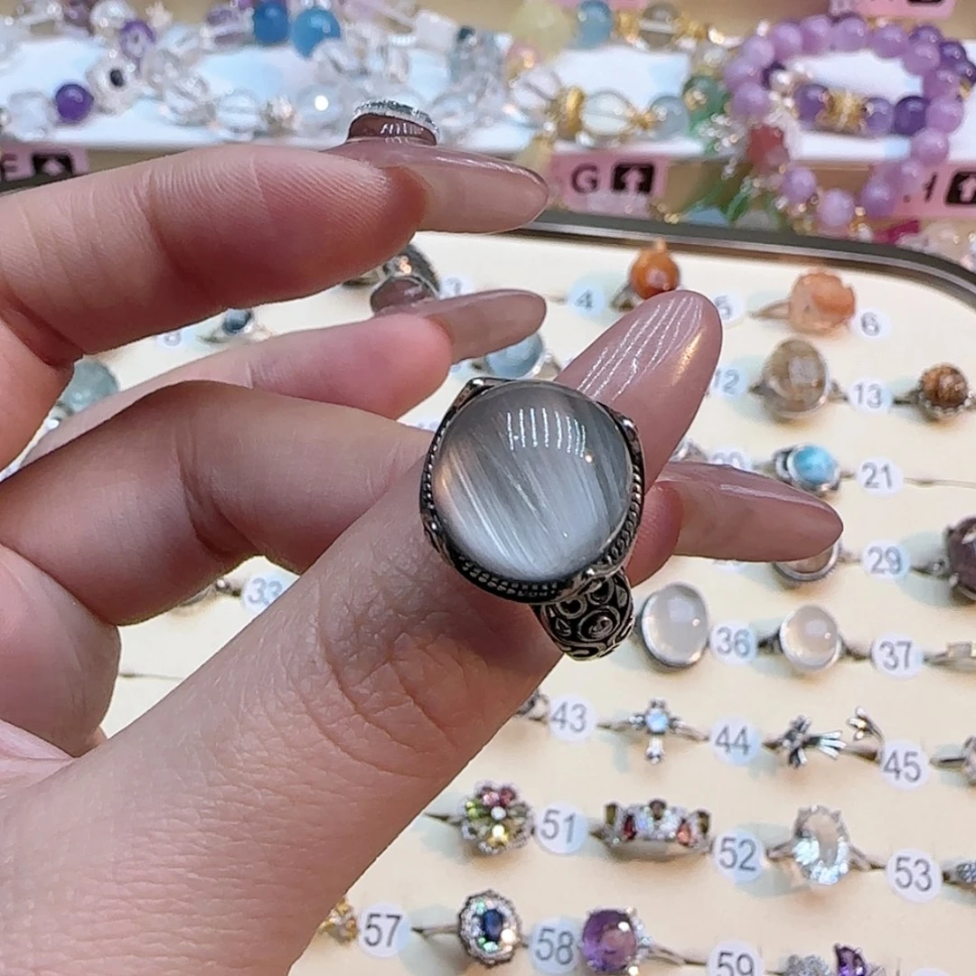 【闪购商品】水晶戒指银S925镶嵌A****?