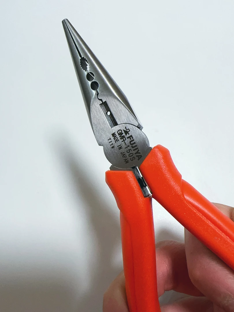 日本原装进口Fujiya橙色系列多功能尖嘴钳钓鱼钳带虎口可拽线带弹
