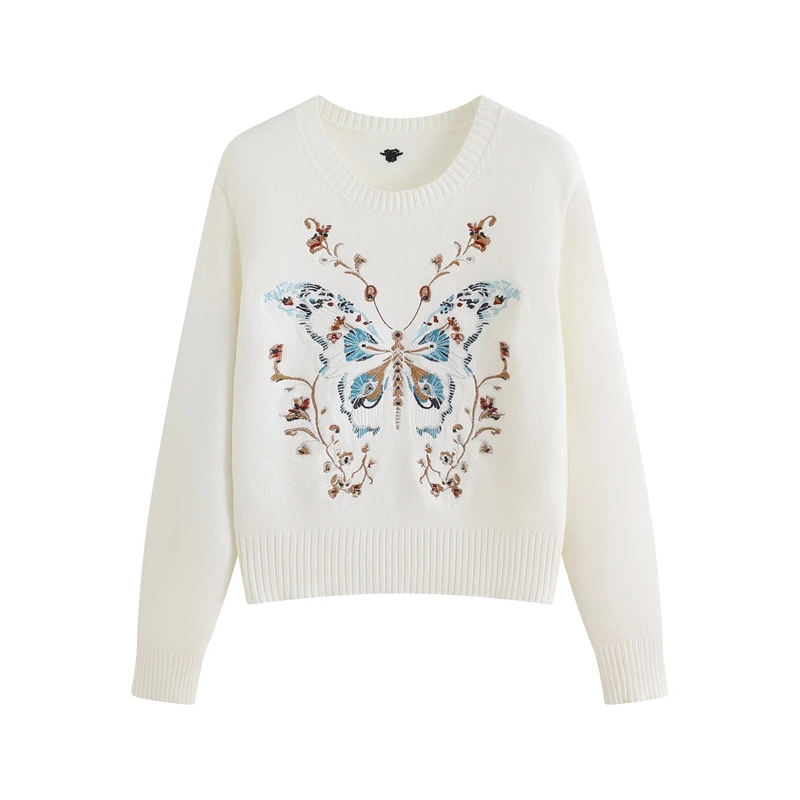 BAOFAHU新款轻奢风蝴蝶刺绣小香风优雅套头经典时尚百搭-55411