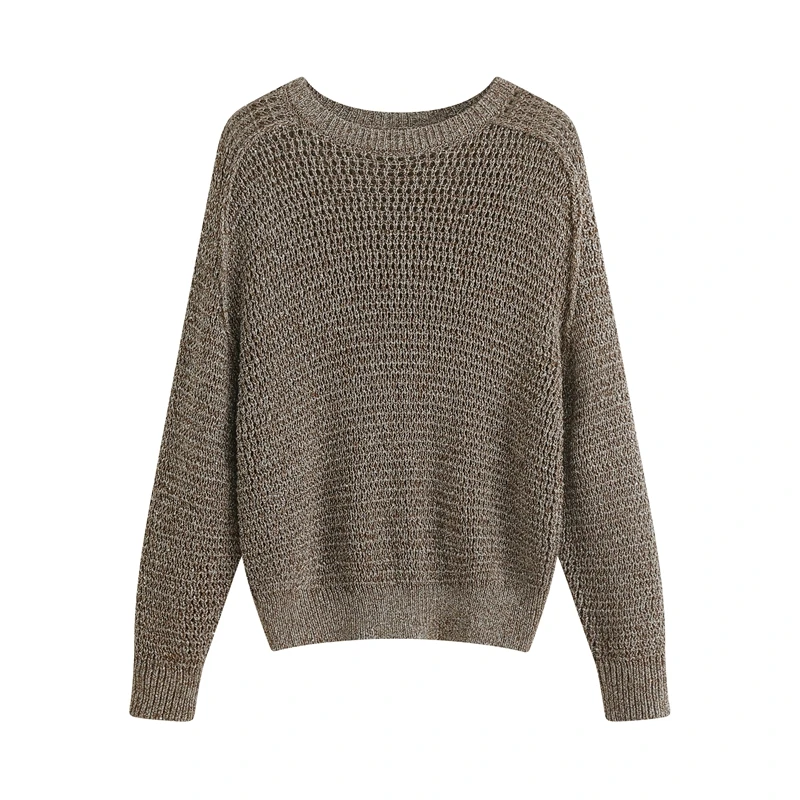 2024年新款亮片设计师休闲时尚长袖针织衫宽松百搭圆领-7759