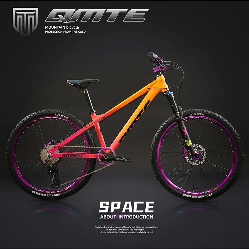 旗美特TK350PRO自行车单车速瑞达十速四活塞气压前叉旗美特山地车