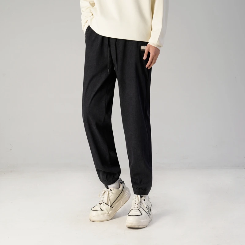 男秋冬裤子商务休闲裤松紧腰男裤子加厚保暖大码男士束脚百搭冬季