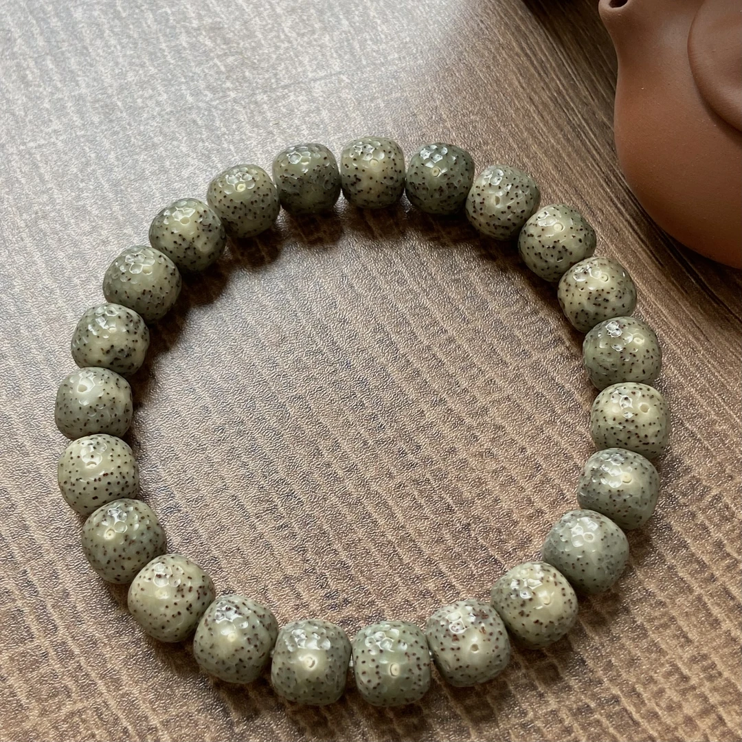 糯冰绿手工龙鳞 月朗星稀 高润高瓷10*9手串（一物一链接）