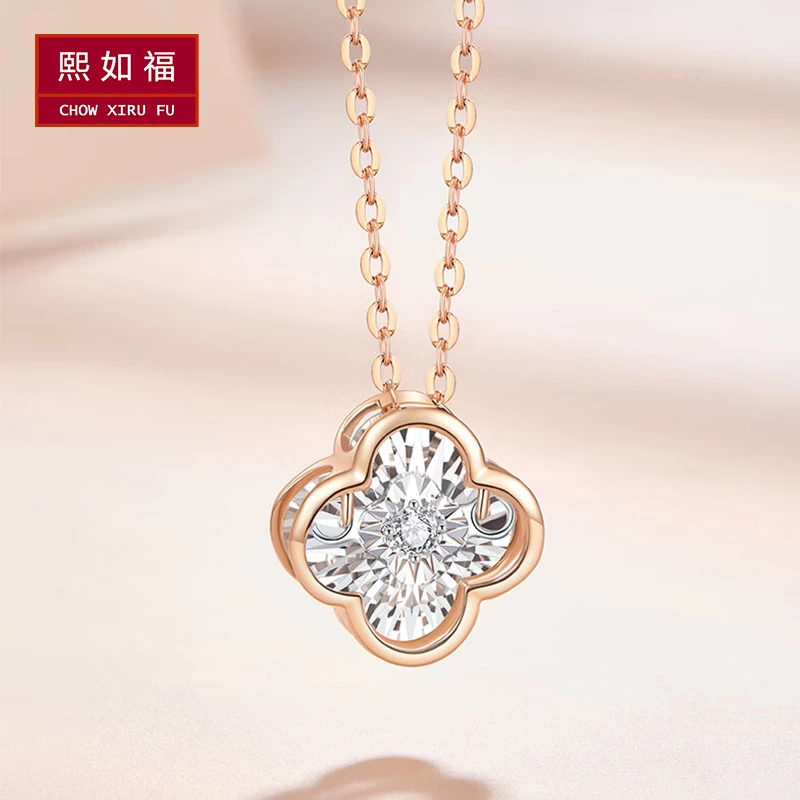 熙如福【商城同款】网红灵动幸运草吊坠原创设计彩色项链THJ-009