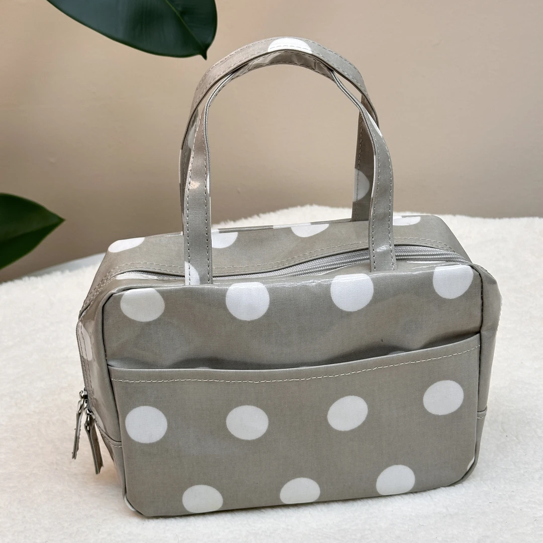 超划算！（不挑颜色）时尚经典防水波点拉链手拎包 049