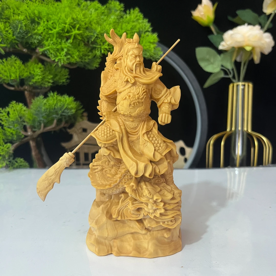 黄杨木 御龙关公 木雕工艺品