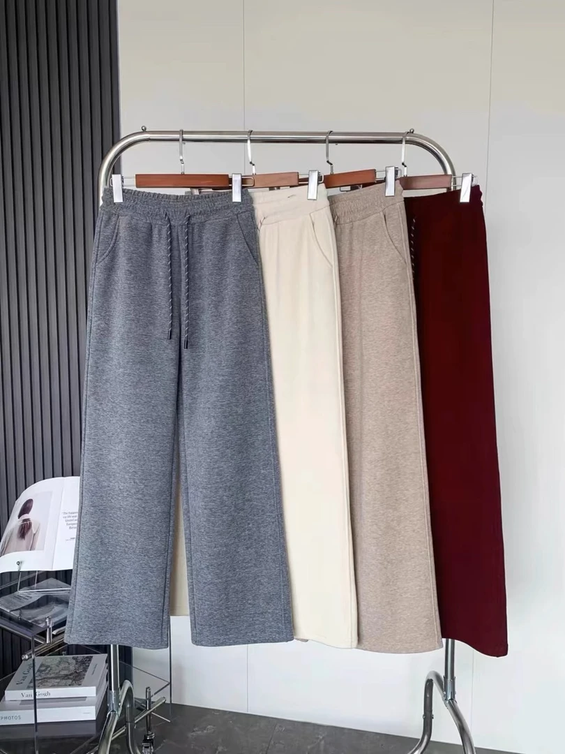 【满意服饰】椰子裤-加绒加厚裤子-洋气宽松冬季针织长裤【5656】