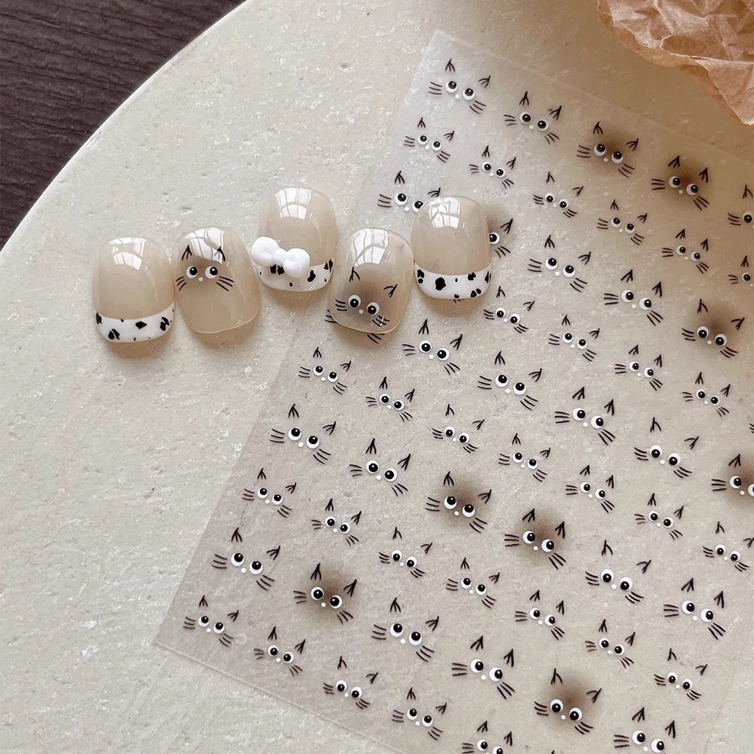 网红平面猫咪美甲贴纸可爱指甲贴纸指甲饰品美甲diy防水持久夏日