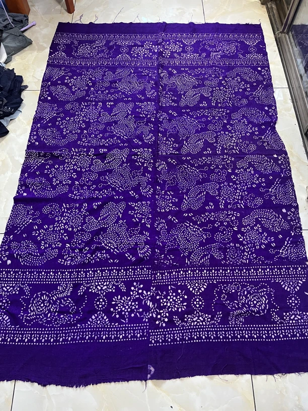 棉绸土布 纯手工绘画豆染 柔软  服装布装布