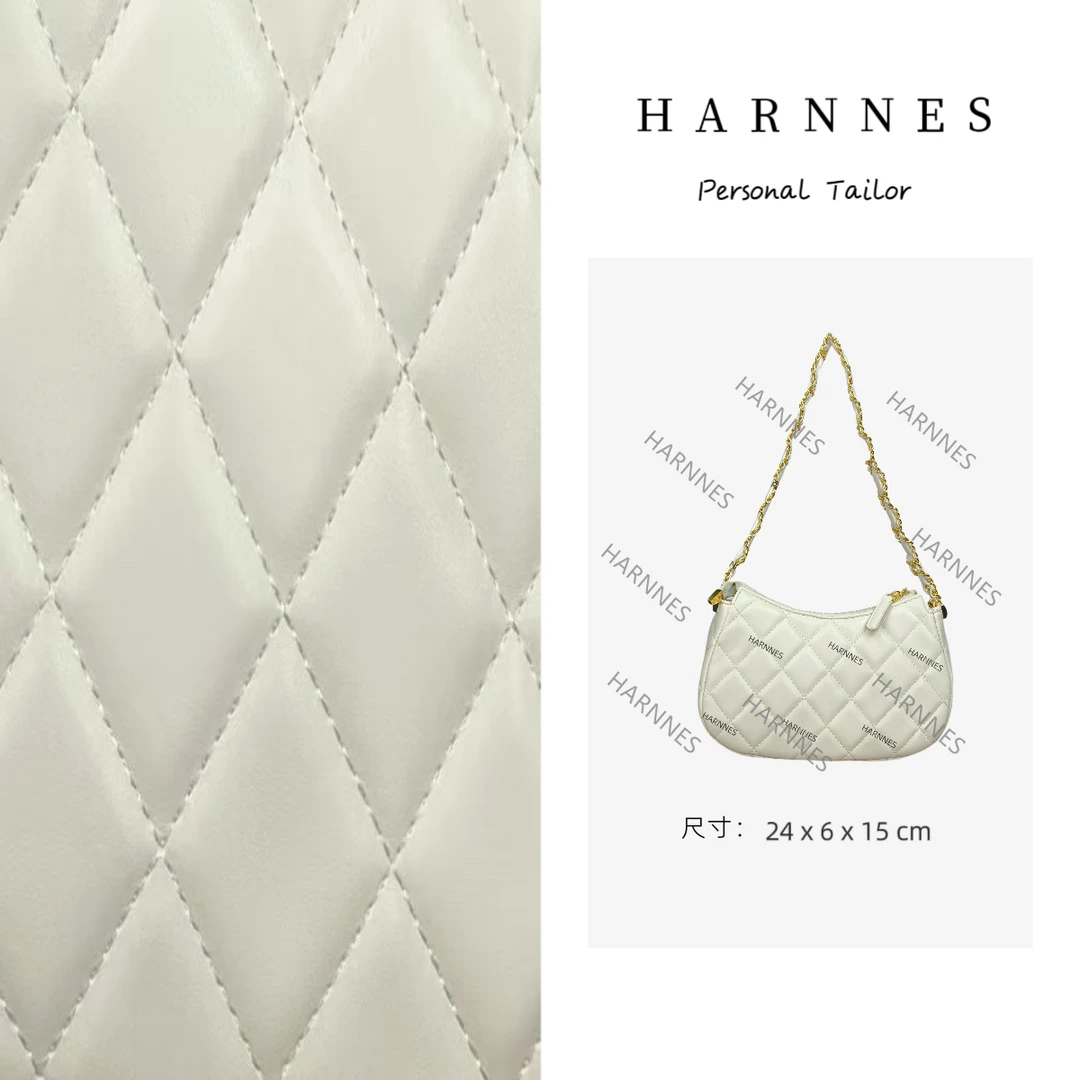 HARNNES 手工真皮女包 单肩 菱格链条 A075L 白色 WXCTT039