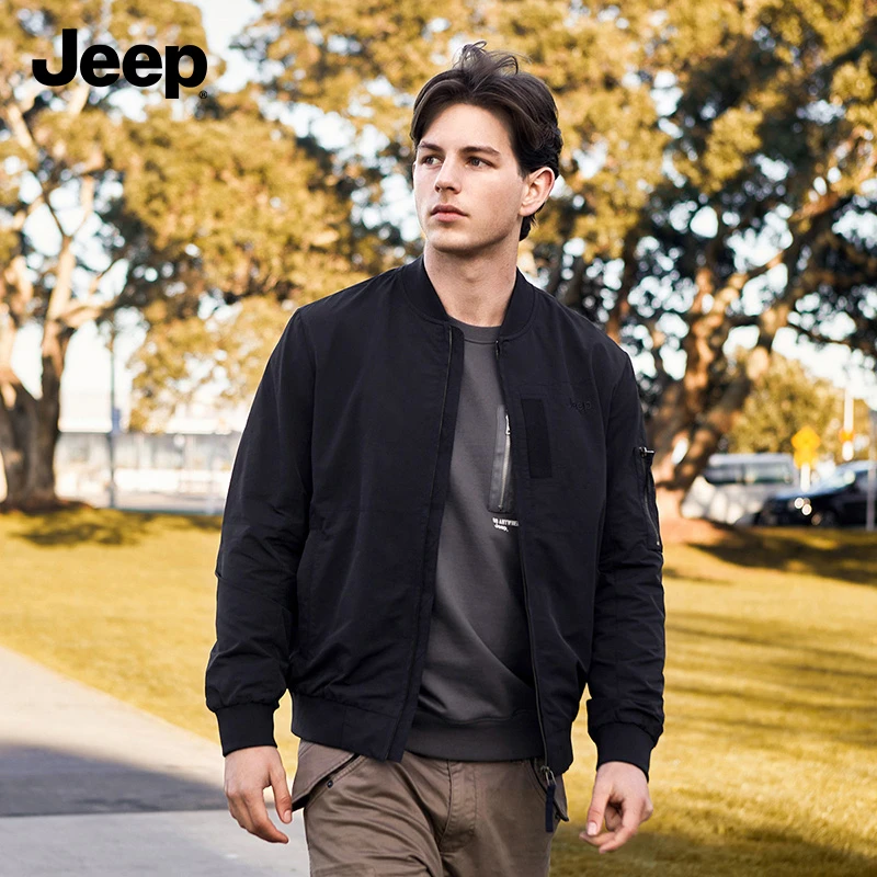 JEEP吉普男士休闲外套春秋新款男款潮牌上衣日常宽松百搭夹克