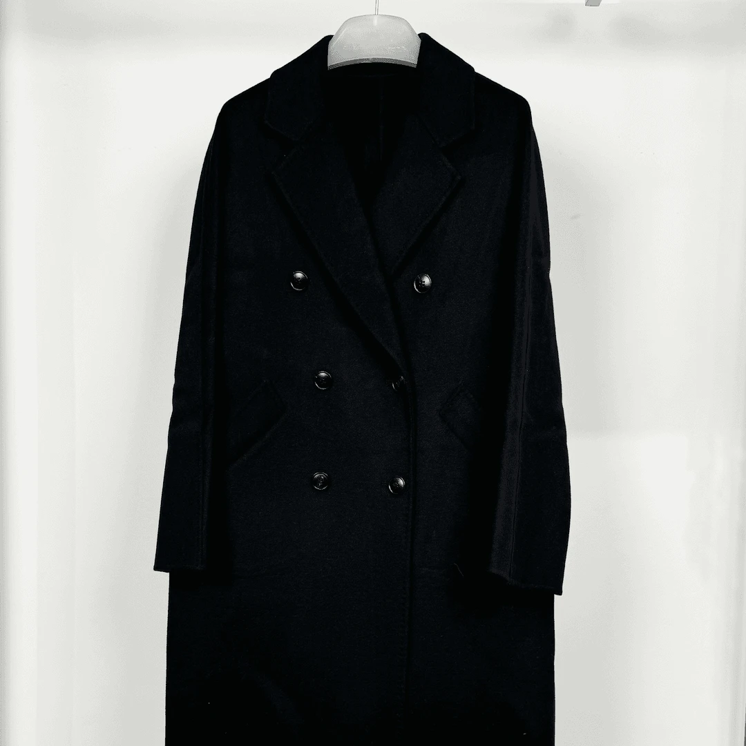 707双面绵羊毛大衣女加厚驼色高端呢子外套2024新款中长款