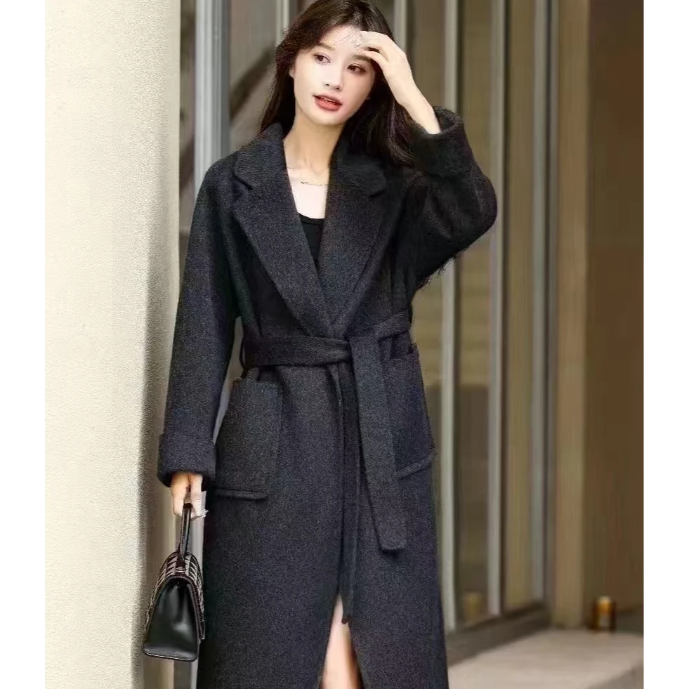 [睿娜维拉】百搭秋冬显瘦时尚设计师风衣