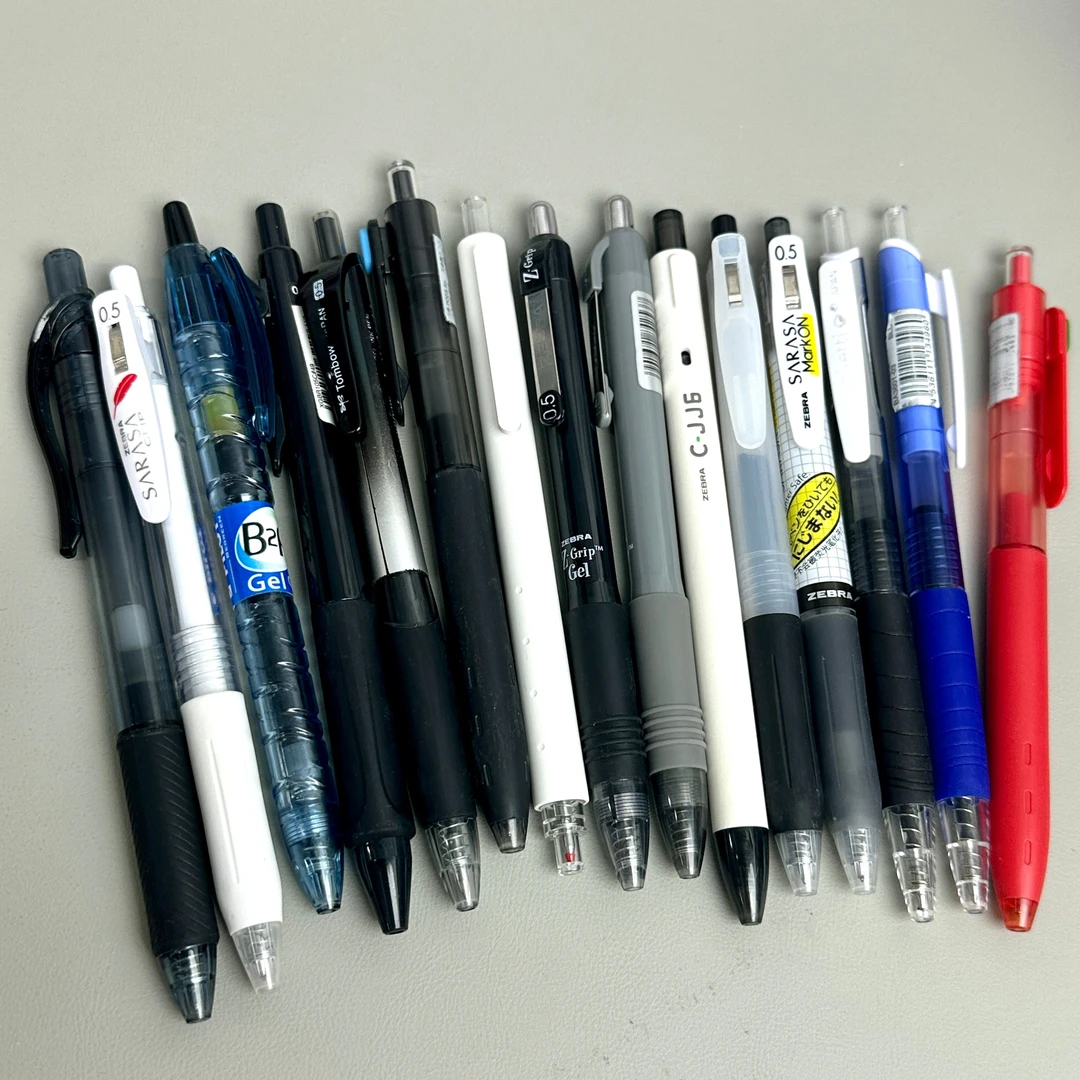 【全进口按动笔】日系进口斑马百乐樱花多品牌红蓝黑中性笔0.5mm