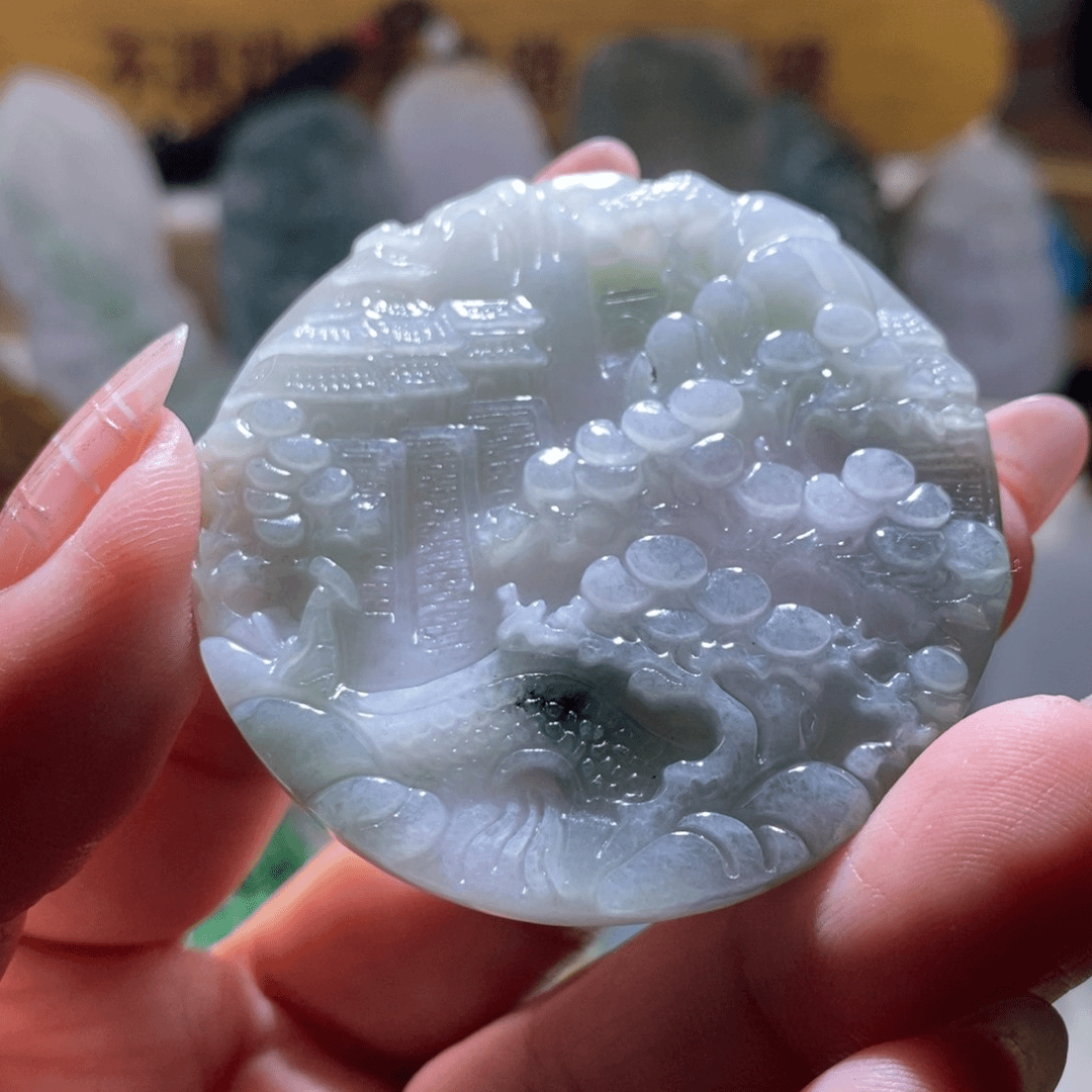 【闪购商品】翡翠颈饰未镶嵌山水