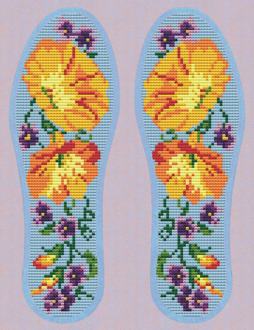 纯棉布手工鞋垫加厚十字绣鞋垫半成品全棉针孔吸汗透气增厚刺绣鞋