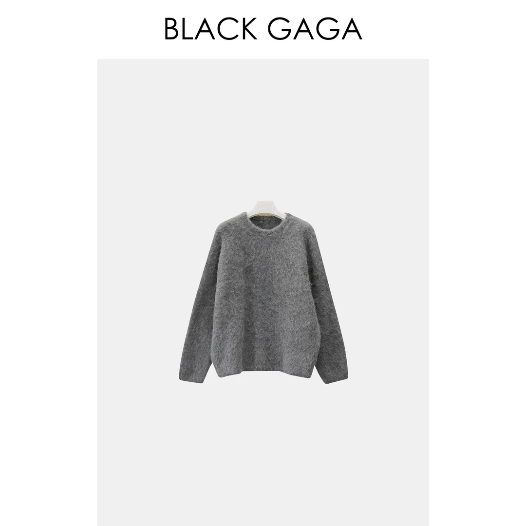 BLACK GAGA【绵云毛衣】秋冬高级感重工羊驼毛软糯毛衣 G2309S03