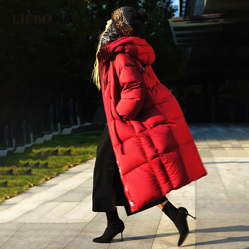 裂帛2024冬季新款羽绒服冬天长款鸭绒服羽绒服冬女黑色51EO0397