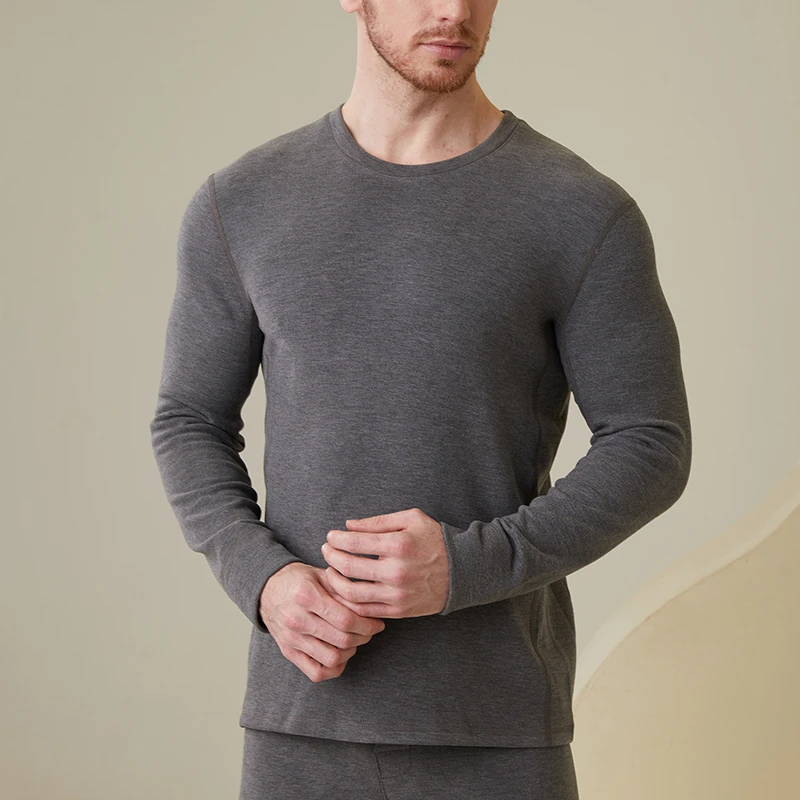 330g羊毛蚕丝徳绒保暖上衣男N240