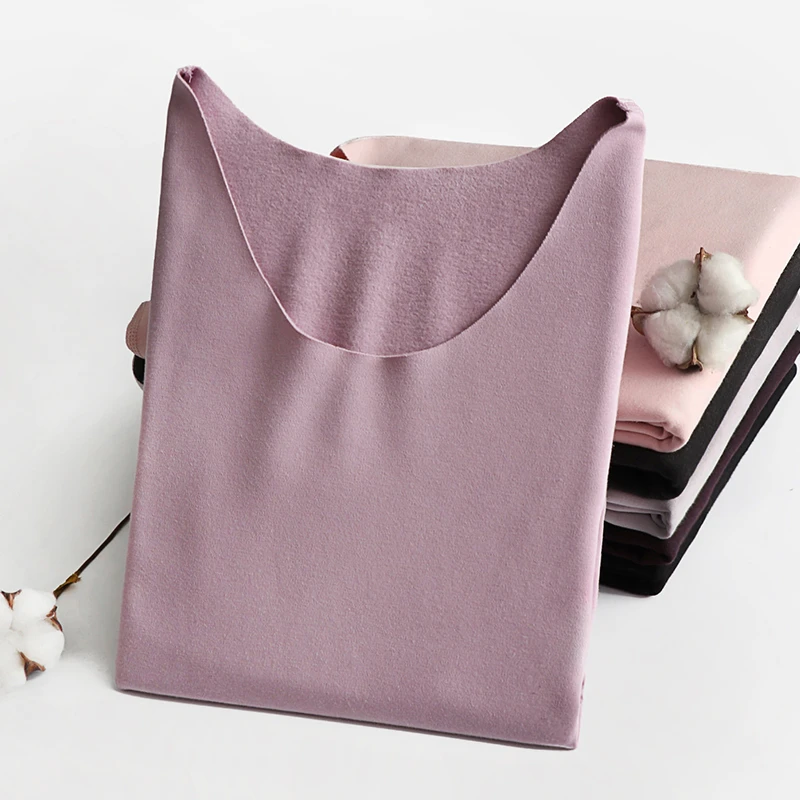 徳绒磨毛无痕发热保暖上衣A0831