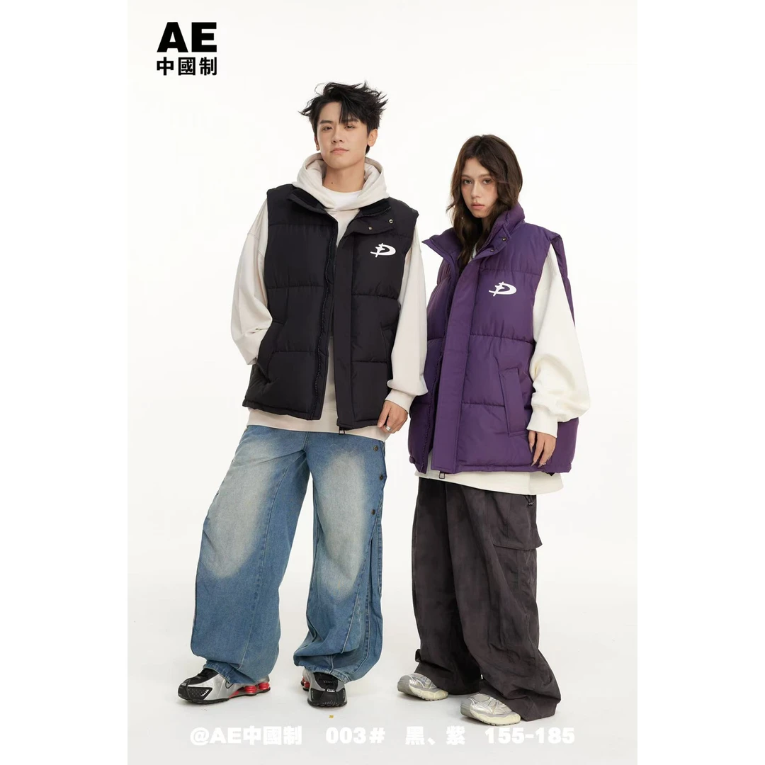 【FW003-黑色】青少年立领保暖马甲