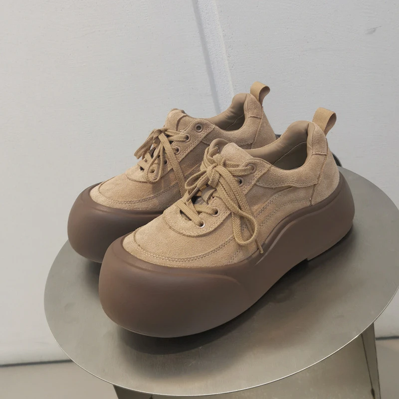 2024年秋季新款SGIRL TWTW真皮超软轻便大头厚底松糕鞋面包鞋女鞋