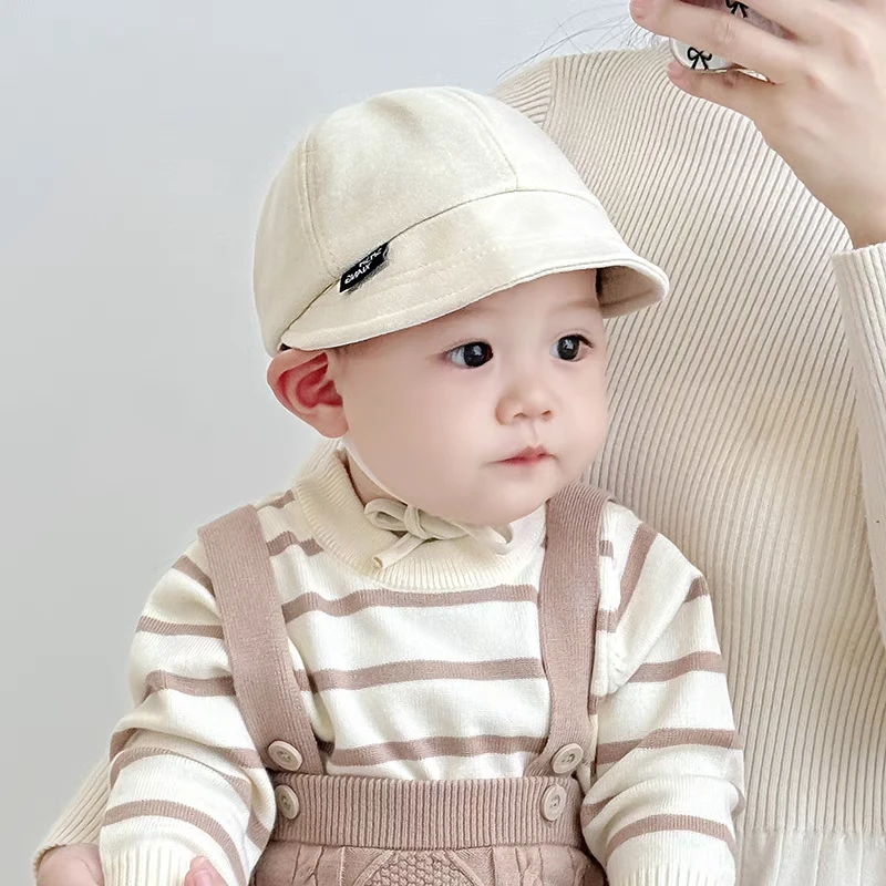 宝宝帽子春秋款遮阳软檐鸭舌帽男女童韩版简约出游防风冬季棒球帽