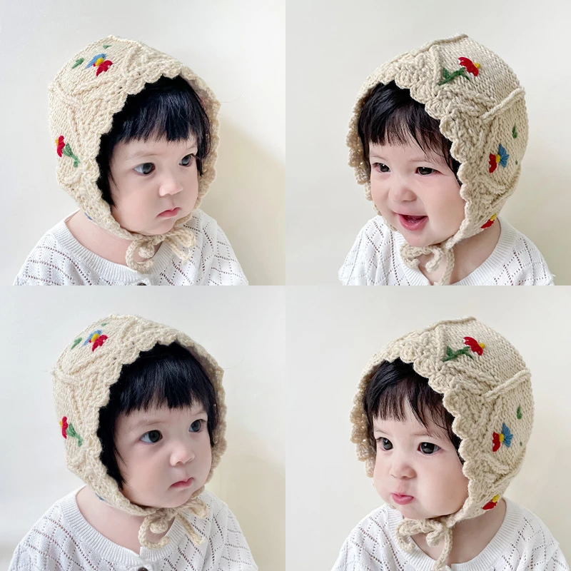 宝宝帽子春秋款婴幼儿毛线针织帽男宝女宝新款可爱超萌护耳套头帽