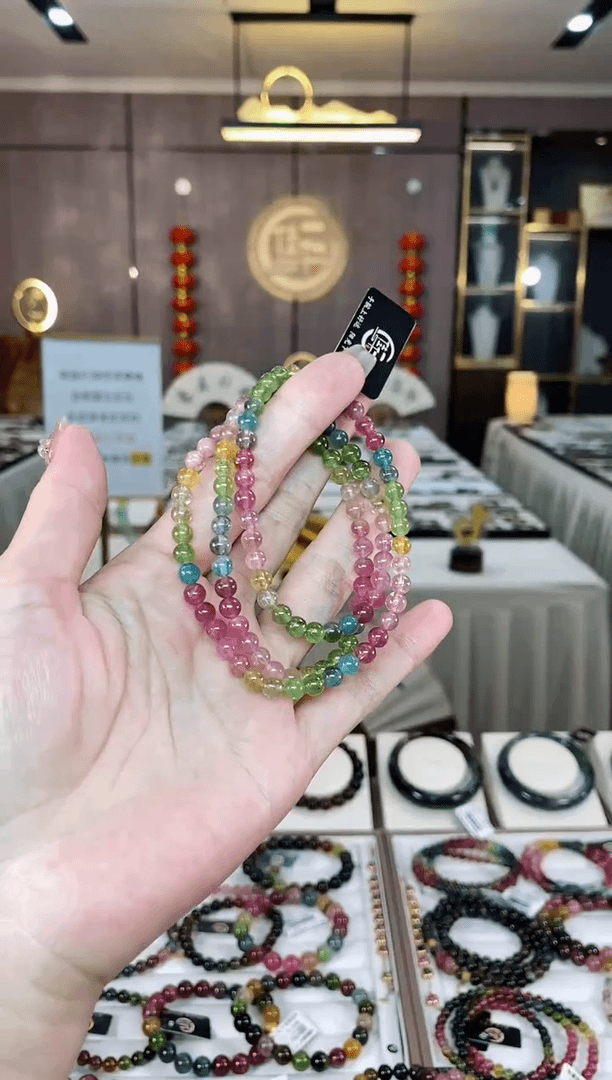【闪购商品】碧玺三圈手串未镶嵌（多样性发一条）H