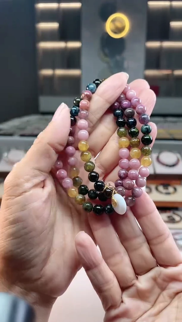 【闪购商品】碧玺三圈手串未镶嵌（多样性发一条）Q