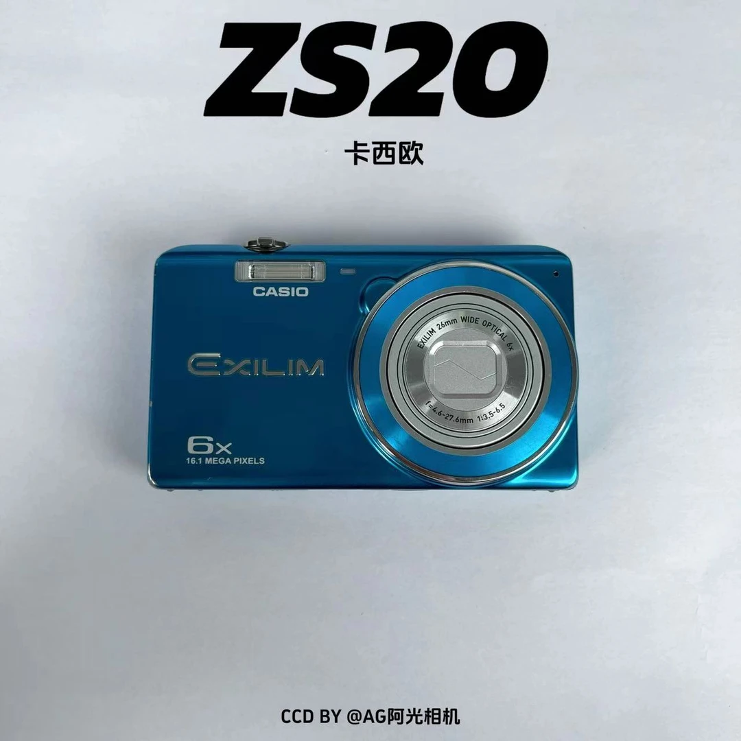 9新 Casio/卡西欧 ZS20蓝色 1610万像素6倍光变 不支持试用
