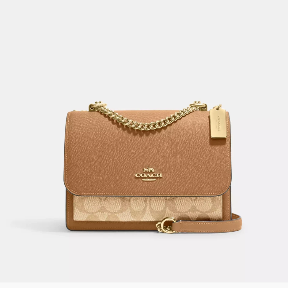 COACH/蔻驰Klare 浅卡其色 风琴包链条包单肩包斜挎包