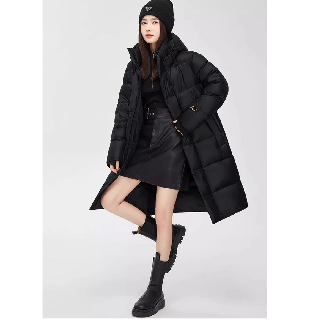 【丽公主专属】【黑曜石】冬季情侣款高克重长款升级保暖鹅绒服L93