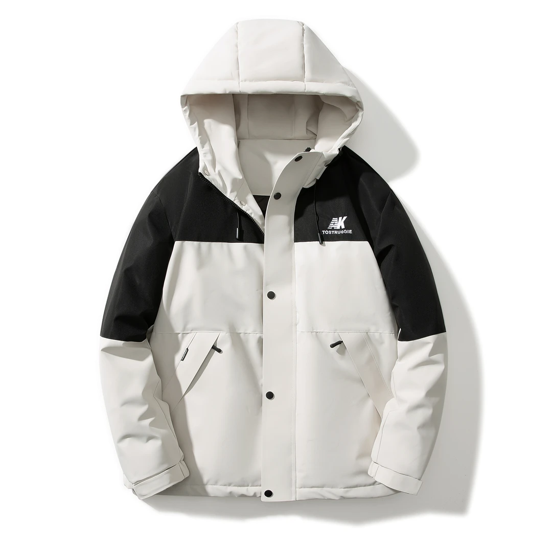 【XJ】冬季情侣款保暖羽绒服连帽外套N22