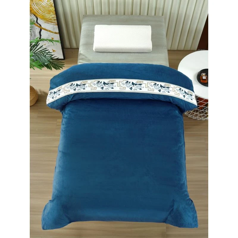 美容床被子美容院被套被芯可拆洗水晶绒加厚棉被按摩足浴春秋冬被