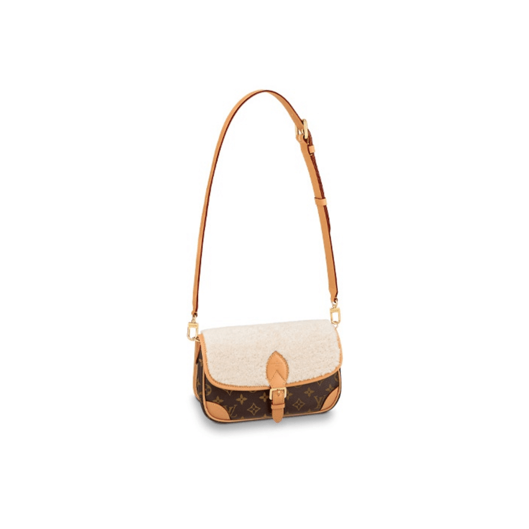 95新 LouisVuitton/路易威登 羊毛拼老花法棍单肩包袋