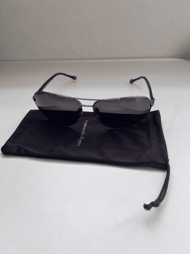 90新 ErmenegildoZegna 偏光黑色太阳镜