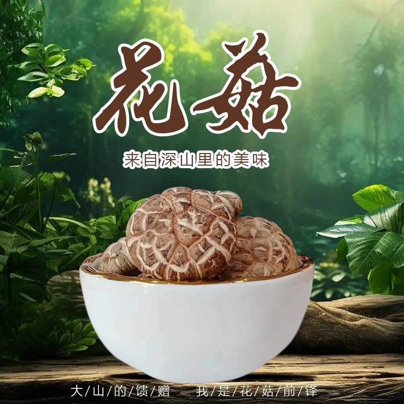 大花菇食用菌菇特产干货蘑菇香菇冬菇榛蘑新鲜肉厚农家特产